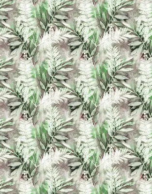Fensterrollo für den Innenbereich mit glänzendem Blättermotiv