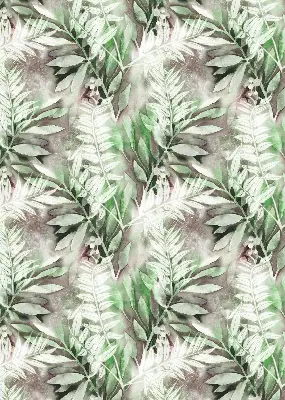 Fensterrollo für den Innenbereich mit glänzendem Blättermotiv