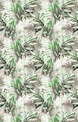 Fensterrollo für den Innenbereich mit glänzendem Blättermotiv