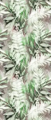 Fensterrollo für den Innenbereich mit glänzendem Blättermotiv