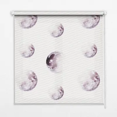 Fensterrollo mit Motiv grauer Planeten