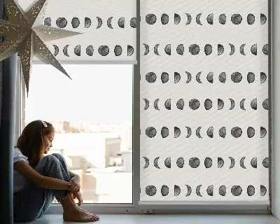 Fensterrollo Mondphasen mit Mondphasen-Motiv für den Innenbereich