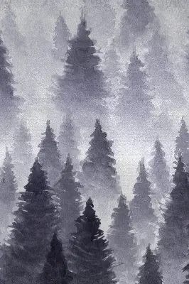 Rollo Fenster mit Nebelwald Motiv