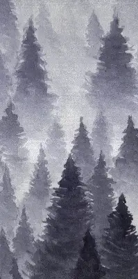 Rollo Fenster mit Nebelwald Motiv