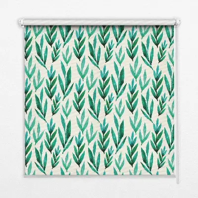 Fensterrollo mit Pflanzenmotiv