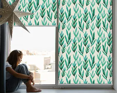 Fensterrollo mit Pflanzenmotiv