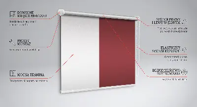 Fensterrollo für den Innenbereich in der Farbe Rotwein