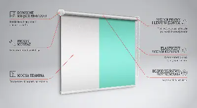Fensterrollo in der Farbe Türkis
