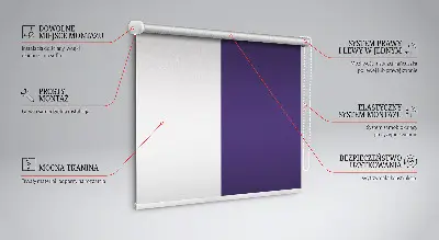 Fensterrollo innen in der Farbe Lila
