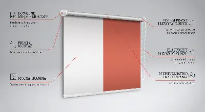 Fensterrollo für den Innenbereich in der Farbe Rot