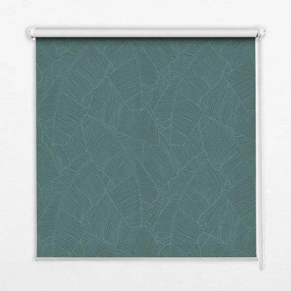 Fensterrollo mit Motiv grüner Palmenblätter