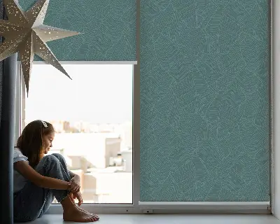 Fensterrollo mit Motiv grüner Palmenblätter