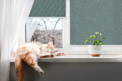 Fensterrollo mit Motiv grüner Palmenblätter