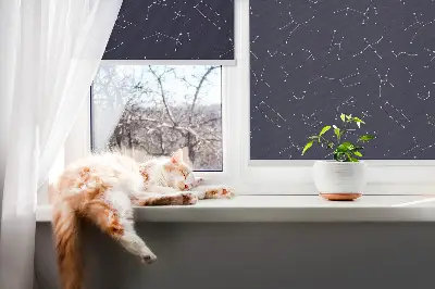Fensterrollo mit Sternbildmotiv für den Innenbereich