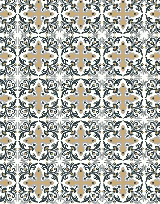 Rollo mit marokkanischem Fliesendesign