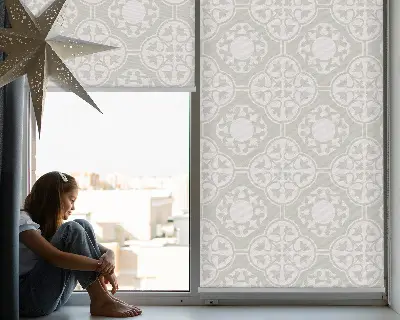 Fensterrollo mit Motiv marokkanischer Fliesen