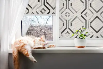 Fensterrollo mit Rautenillusion für den Innenbereich