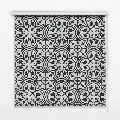 Rollo Fenster mit portugiesischem Fliesendesign