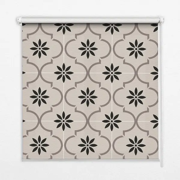 Fensterrollo mit marokkanischem Blumenfliesenmotiv