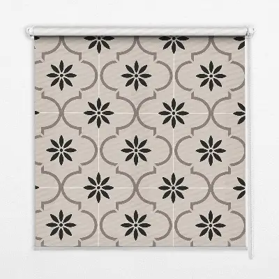 Fensterrollo mit marokkanischem Blumenfliesenmotiv