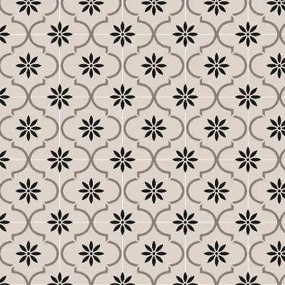 Fensterrollo mit marokkanischem Blumenfliesenmotiv