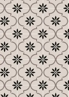 Fensterrollo mit marokkanischem Blumenfliesenmotiv