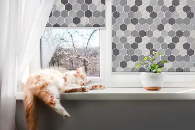 Fensterrollo mit Honigwabenstruktur