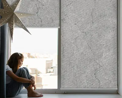 Fensterrollo innen in grauem Marmordesign