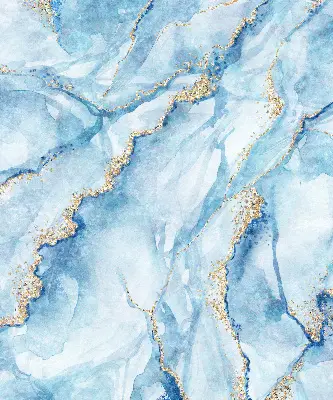 Fensterrollo mit blauem Marmordesign