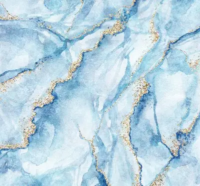 Fensterrollo mit blauem Marmordesign