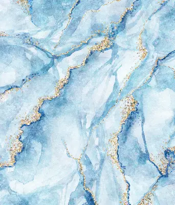 Fensterrollo mit blauem Marmordesign