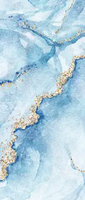Fensterrollo mit blauem Marmordesign