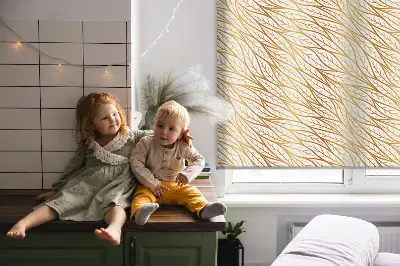 Fensterrollo für den Innenbereich mit Motiv goldene Blätter