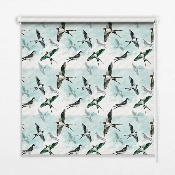 Rollo für Fenster mit Schwalben-Motiv