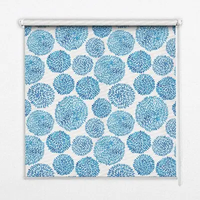 Rollo mit blauem Blütenblattkreis-Motiv