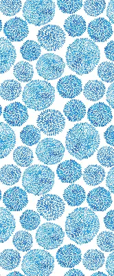 Rollo mit blauem Blütenblattkreis-Motiv