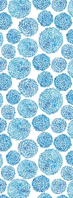 Rollo mit blauem Blütenblattkreis-Motiv
