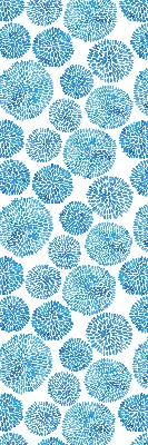 Rollo mit blauem Blütenblattkreis-Motiv