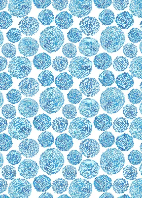 Rollo mit blauem Blütenblattkreis-Motiv