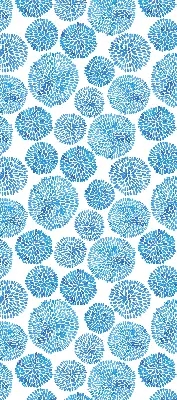 Rollo mit blauem Blütenblattkreis-Motiv