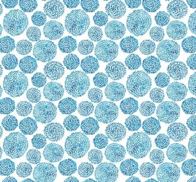 Rollo mit blauem Blütenblattkreis-Motiv