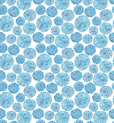 Rollo mit blauem Blütenblattkreis-Motiv