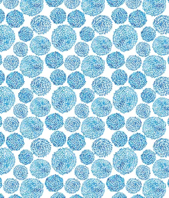 Rollo mit blauem Blütenblattkreis-Motiv