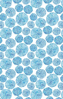 Rollo mit blauem Blütenblattkreis-Motiv