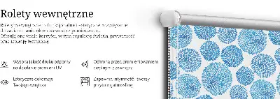 Rollo mit blauem Blütenblattkreis-Motiv
