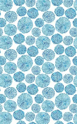 Rollo mit blauem Blütenblattkreis-Motiv