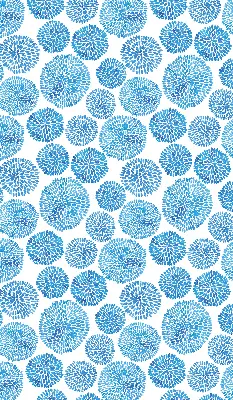 Rollo mit blauem Blütenblattkreis-Motiv
