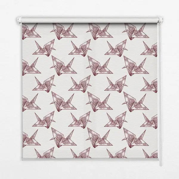 Fensterrollo mit Motiv Origami-Schwäne