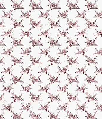 Fensterrollo mit Motiv Origami-Schwäne