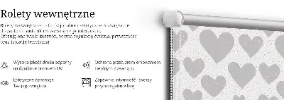Rollo mit grauem Herzmuster